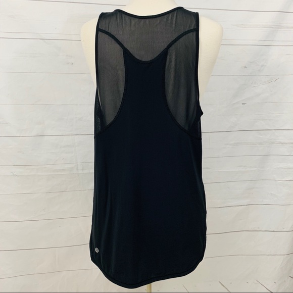 lululemon athletica Tops - Lululemon black mesh singlet tank top 10 yoga